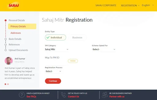 sahaj tathya mitra kendra online application