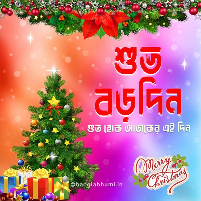 bengali christmas wish colorfull photo