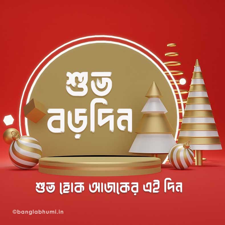 bengali xmas golden style status image