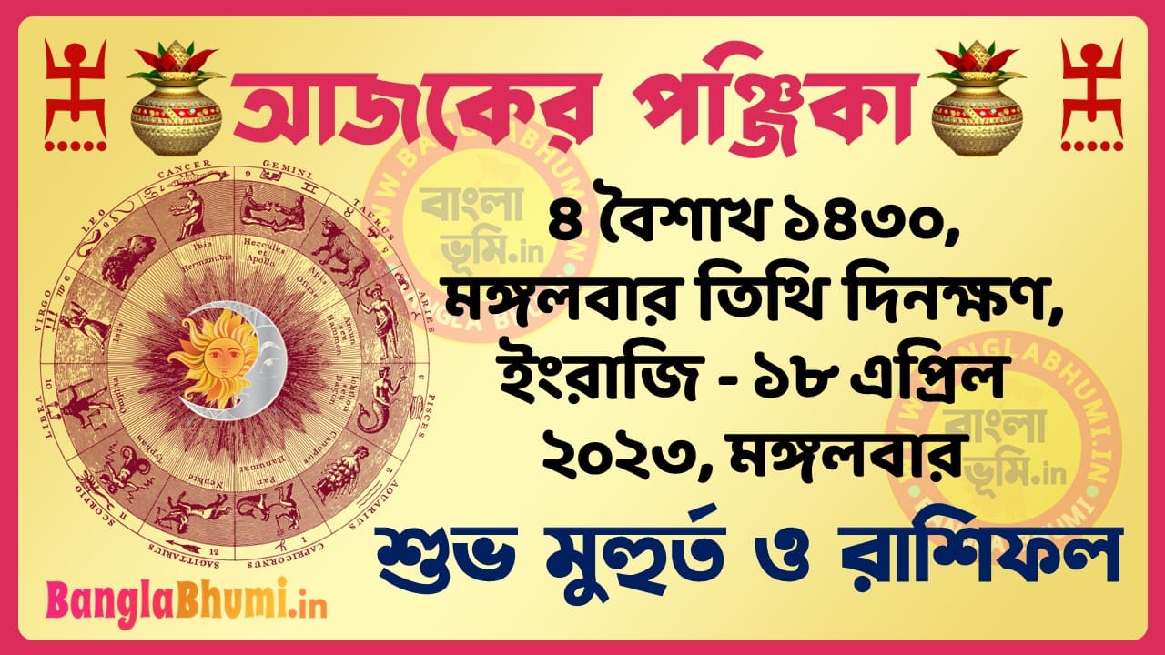 4 Baisakh 1430 Tithi – Today Panjika – Rashifal | ৪ বৈশাখ ১৪৩০ তিথি পঞ্জিকা ও রাশিফল